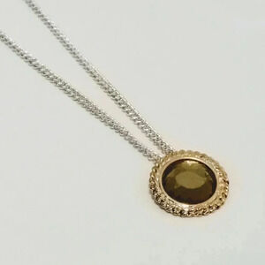 Pendant Necklace Silver Tone Gold Tone Pendant 17"